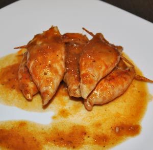 receta de cocina calamares rellenos en salsa de cebolla