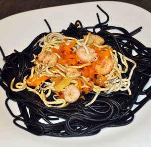 receta cocina espaguetti negro gulas halloween