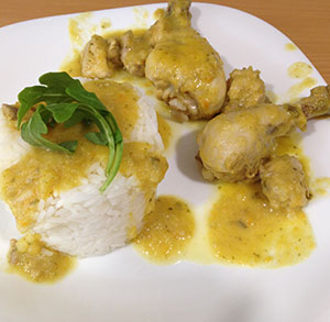 receta gratis pollo curry arroz basmati