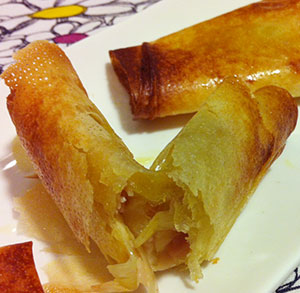 receta facil rollitos puerro queso pavo